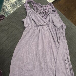 Charlotte Russe Lavender Crochet-Back Maxi Dress